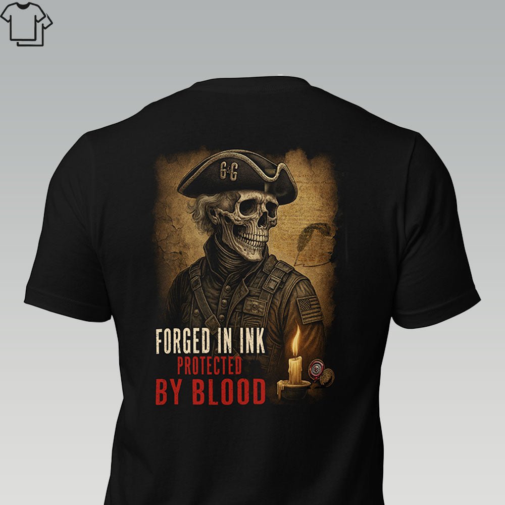 FORGED IN INK. PROTECTED BY BLOOD - Grit & Grin Apparel