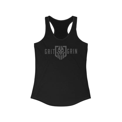 Raceback fitness shirt with Girt and Grin Logo in tactical black