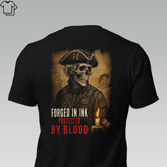 FORGED IN INK. PROTECTED BY BLOOD - Grit & Grin Apparel